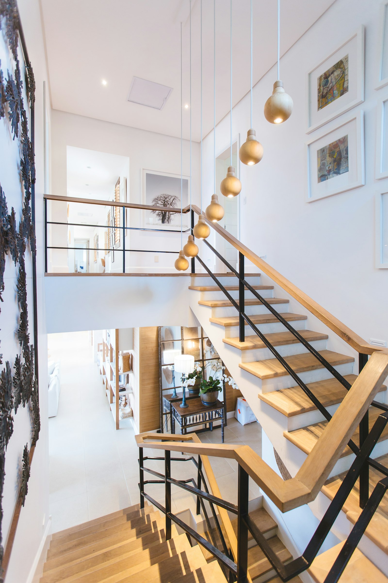 Temecula estate - curved staircase entry